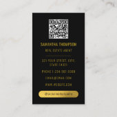 ブラック&金ゴールドプロフェッショナルフォト実在エステートエージェント 名刺 (裏面)