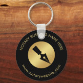 ブラック&金ゴールドプロモーション公証人ロゴブランド キーホルダー (正面)