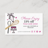 ブラック&金ゴールドベーキング&料理器ありがとう 名刺 (裏面)