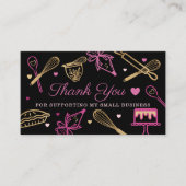 ブラック&金ゴールドベーキング&料理器ありがとう 名刺 (正面)