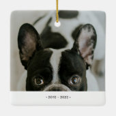 ブラック&金ゴールドペットメモリアル永遠フォトオーナメント セラミックオーナメント (裏面)