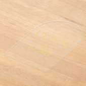 ブラック&金ゴールドホイルフェイクアーチアクリルオープンバーサイン アクリル招待状 (レイダウン)