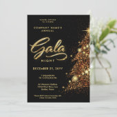 ブラック&金ゴールドホリデーガラパーティー 招待状 (スタンド正面)