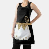 ブラック&金ゴールドホワイトフェイクエプロンベーキングウィスク&スプーン エプロン (インサイチュ)