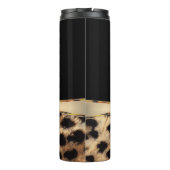 ブラック&金ゴールドボウヒョウcheetahアニマルプリント タンブラー (裏面)