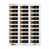 ブラック&金ゴールドボウヒョウcheetahグラムパーティー ラベル (フルシート)