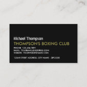 ブラック&金ゴールドボクシンググローブ、ボクサー、ボクシングトレーナー 名刺 (裏面)