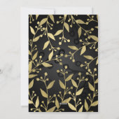 ブラック&金ゴールドボタニカルメリークリスマス6写真 シーズンカード (裏面)