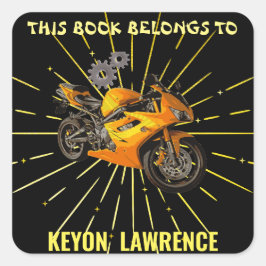 ブラック&金ゴールドボーイモーターバイクバイクカスタム スクエアシール