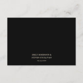 ブラック&金ゴールドボ結婚タニカル詳細とQR エンクロージャーカード (裏面)