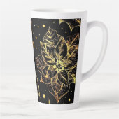 ブラック&金ゴールドポインセティアス&ホリー カフェラテマグ (右)