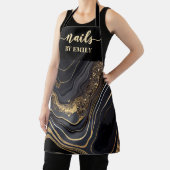 ブラック&金ゴールドマーブルカスタムネイルサロン エプロン (インサイチュ)