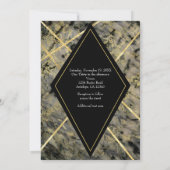 ブラック&金ゴールドマーブルグラム結婚式招待状 招待状 (裏面)