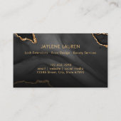 ブラック&金ゴールドマーブルゲートサロンロイヤリティカード 名刺 (裏面)