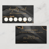 ブラック&金ゴールドマーブルゲートサロンロイヤリティカード 名刺 (正面/裏面)