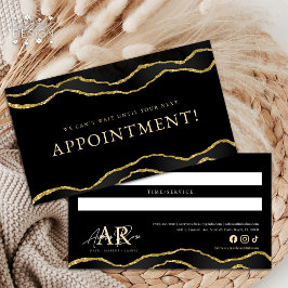 ブラック&金ゴールドマーブルゲート美しいアポイントメント 名刺