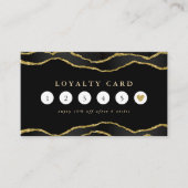 ブラック&金ゴールドマーブルゲート美しいサロンロイヤリティ 名刺 (正面)