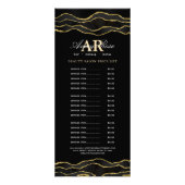 ブラック&金ゴールドマーブルゲート美しいサロン価格表 ラックカード (正面)