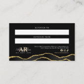 ブラック&金ゴールドマーブルゲート美しい紹介カード 名刺 (裏面)