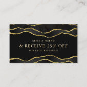 ブラック&金ゴールドマーブルゲート美しい紹介カード 名刺 (正面)