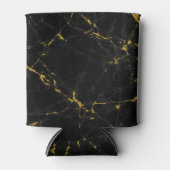 ブラック&金ゴールドマーブルストーンプリント 缶クーラー (正面)