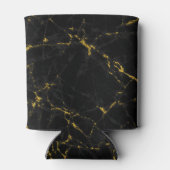 ブラック&金ゴールドマーブルストーンプリント 缶クーラー (裏面)