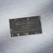 ブラック&金ゴールドマーブルストーンプロフェッショナル モダン マグネット名刺 (インサイチュ)