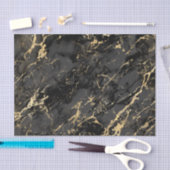 ブラック&金ゴールドマーブルティッシュペーパー 薄葉紙 (クラフト)