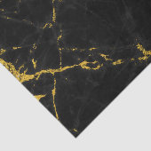 ブラック&金ゴールドマーブルテクスチャプリント 薄葉紙 (詳細)