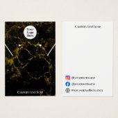 ブラック&金ゴールドマーブルネックレスイヤリングディスプレイカード (正面&裏面)