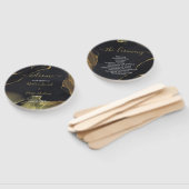 ブラック&金ゴールドマーブルハンドファン ハンドファン (組立なし)