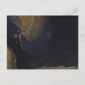 ブラック&金ゴールドマーブル披露宴カード 案内ポストカード (裏面)