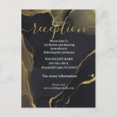 ブラック&金ゴールドマーブル披露宴カード 案内ポストカード (正面)