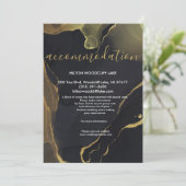 ブラック&金ゴールドマーブ対応エンクロージャ招待状 招待状 (スタンド正面)