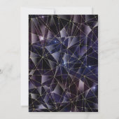 ブラック&金ゴールドミッドナイトクリスタル銀河系21st誕生日 招待状 (裏面)