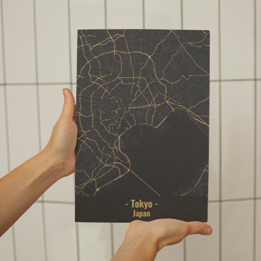 ブラック&金ゴールドミニマリスト東京シティポスター ポスター