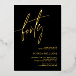 ブラック&金ゴールドミニマリスト40th Birthday 箔招待状<br><div class="desc">***ストア検索でH015を入力して一致するアイテムをすべて検索***または当社のブラック&ホワイトミニマリストコレクションを参照してください。***この高品質デザインはカスタマイズお客様の色とスタイルとテーマに合わせ結婚る簡単である。さらにカスタマイズする場合はクリック、「デザインツールを使用して編集」リンクをクリックし、デザインツールを使用してこのテンプレートを変更する。要もし件救済又は一致する品連絡目を下さい</div>