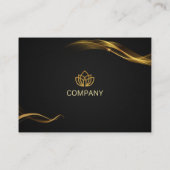 ブラック&金ゴールドミニマルクリエイティブデザイナーカード 名刺 (裏面)