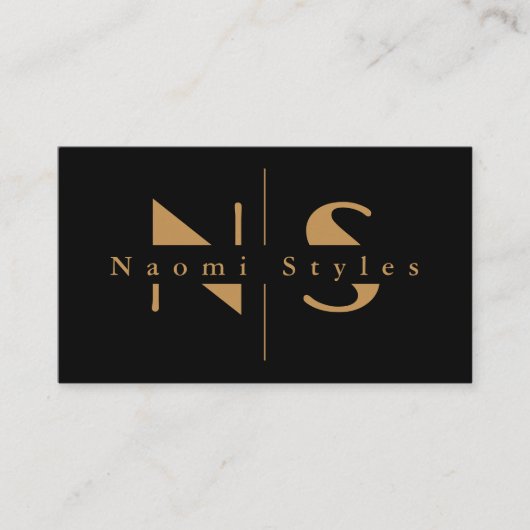 ブラック/金ゴールドミニマルQRコードプロフェッショナル写真 名刺 (正面)