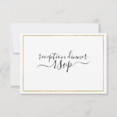 ブラック&金ゴールドミール選択披露宴ディナーRSVP 出欠カード (裏面)