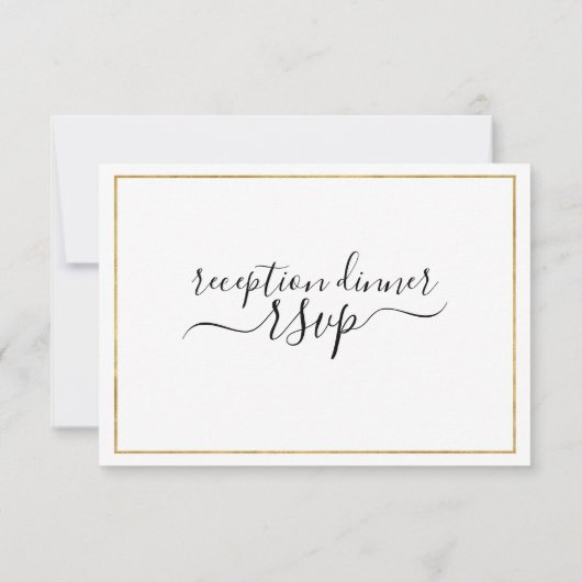 ブラック&金ゴールドミール選択披露宴ディナーRSVP 出欠カード (裏面)