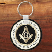 ブラック&金ゴールドメイスンカスタマイズ- キーホルダー (裏面)