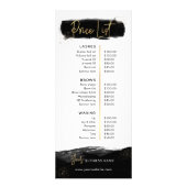 ブラック&金ゴールドメニューサロン価格リストロゴラックカード ラックカード (正面)