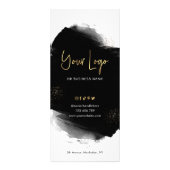 ブラック&金ゴールドメニューサロン価格リストロゴラックカード ラックカード (裏面)