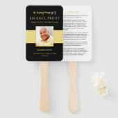 ブラック&金ゴールドメモリアルファン ハンドファン (正面&裏面)