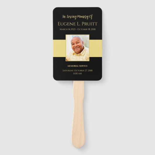 ブラック&金ゴールドメモリアルファン ハンドファン (正面)