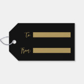 ブラック&金ゴールドメリークリスマスギフトラベル ギフトタグ (裏面横)