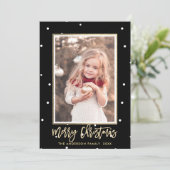 ブラック&金ゴールドメリークリスマスフォト シーズンカード (スタンド正面)