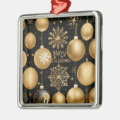 ブラック&金ゴールドメリークリスマスボールセラミックオーナメント メタルオーナメント (左)