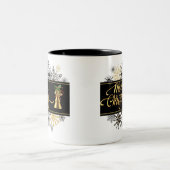 ブラック&金ゴールドメリークリスマスマグカップ ツートーンマグカップ (中央)